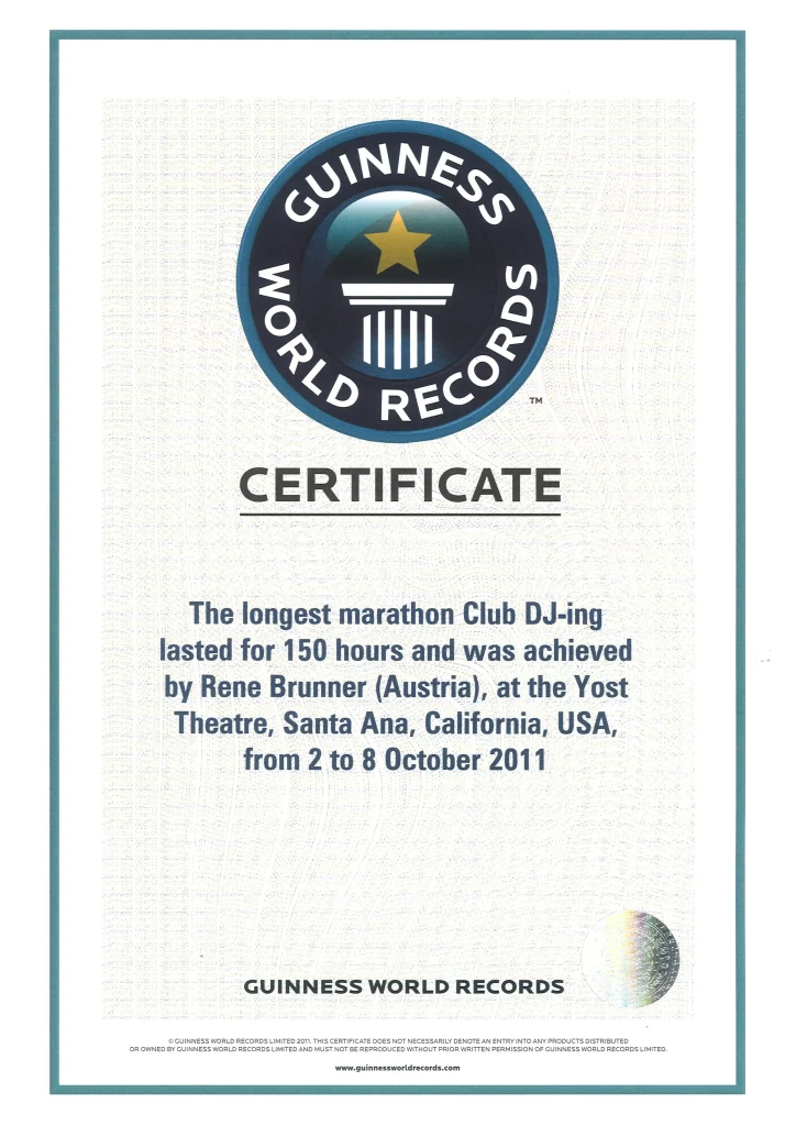 Guinness World Records Certificate 2011